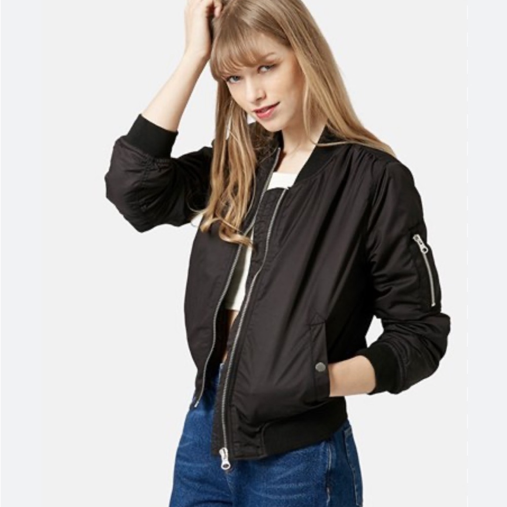 Topshop Black Bomber
